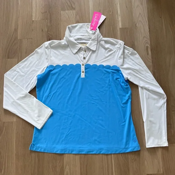 NWT Lilly Pulitzer Frida Long Sleeve Polo Luxletic top - Picture 4 of 6